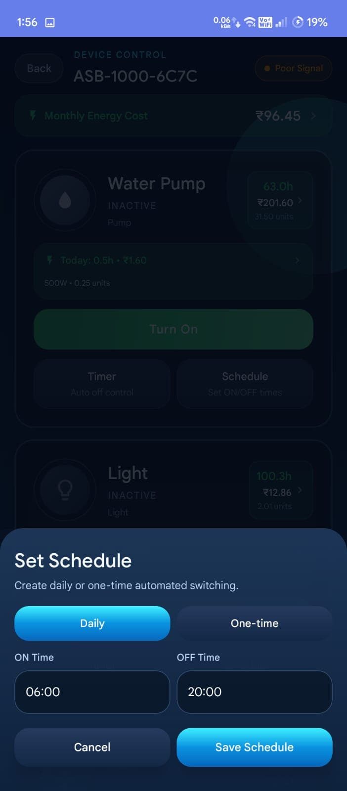 Schedule automation modal